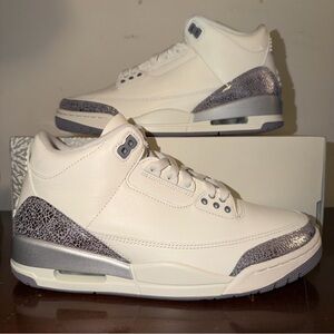 Wmns Air Jordan 3 Retro ‘Sail Metallic Silver’ - BRAND NEW WITH NO BOX LID